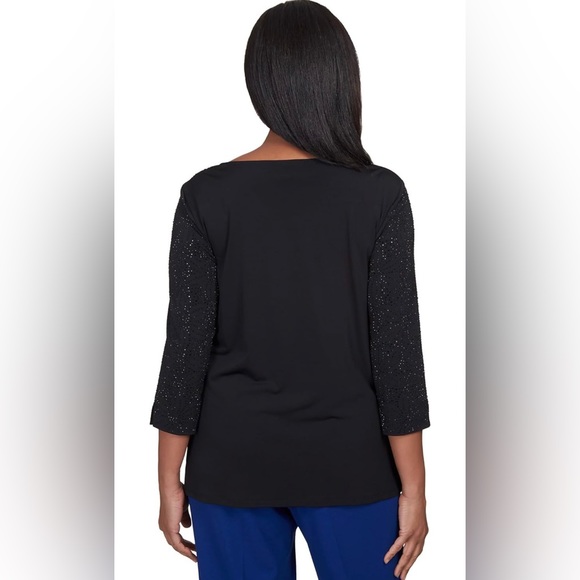 NWT Alfred Dunner Petite Shimmery Cowl Neck Top Size Medium P - Picture 2 of 7